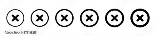 x mark icon. check mark symbol. x close delete deny buttons. cross wrong signs, vector illustration