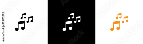 Music notes icon. eight note symbol. Musical key signs, vector illustration