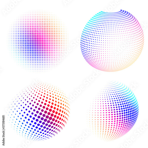 Set Design elements symbol Editable halftone frame dot circle pattern on white background. Vector illustration eps 10 frame with black random dots. Round border Icon using halftone circle dots text