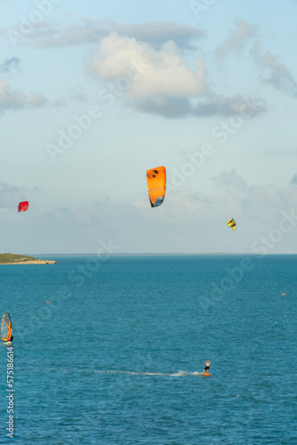 kite surfing on the sea