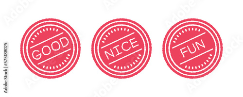 GOOD NICE FUN スタンプ ベクターイラスト アイコンセット