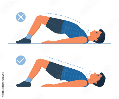 Man Doing Glute Bridge Exercise Demonstration Concept Illustration