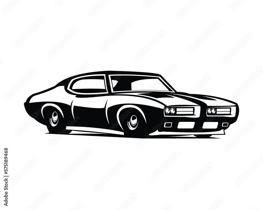 Pontiac GTO Judge car logo. American Muscle Car Graphics. Best for badges, emblems, icons, design stickers, posters, wall art, cards and clothing prints. available in eps 10.