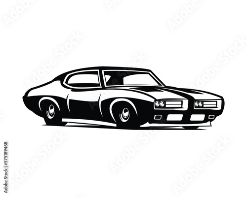 Pontiac GTO Judge car logo. American Muscle Car Graphics. Best for badges  emblems  icons  design stickers  posters  wall art  cards and clothing prints. available in eps 10.