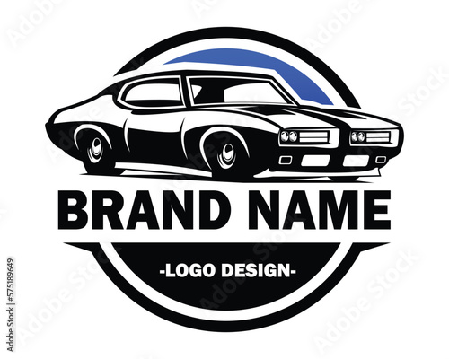 Pontiac GTO Judge car logo. American Muscle Car Graphics. Best for badges  emblems  icons  design stickers  posters  wall art  cards and clothing prints. available in eps 10.