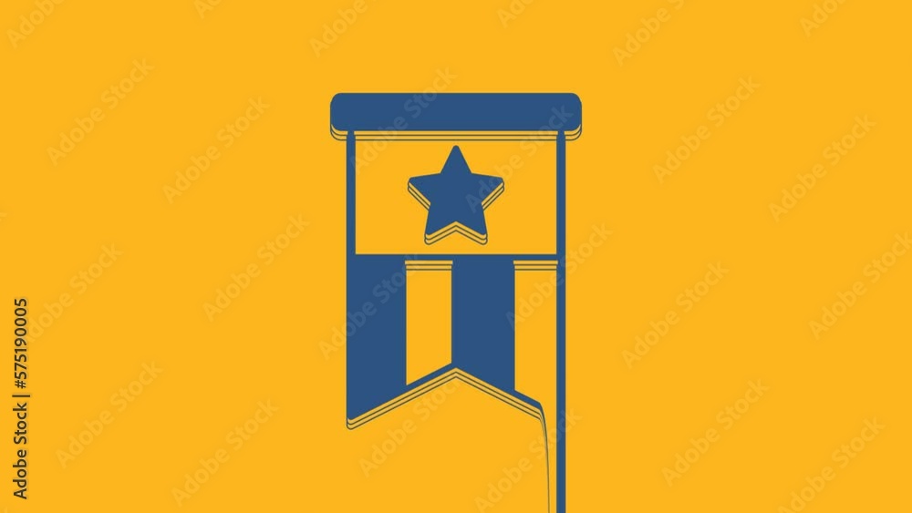 Blue American flag icon isolated on orange background. Flag of USA. United States of America. 4K Video motion graphic animation Blue American flag icon isolated on orange background. Flag of USA. United States of America. 4K Video motion graphic animation