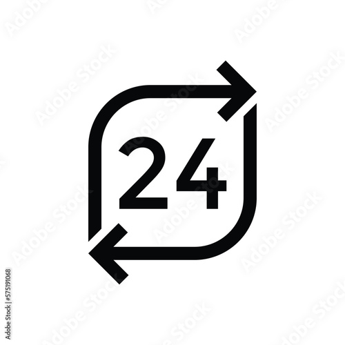 simple 24 hours sign icon