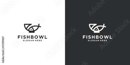 fish design seafood design template with bowl and fish combination bowl