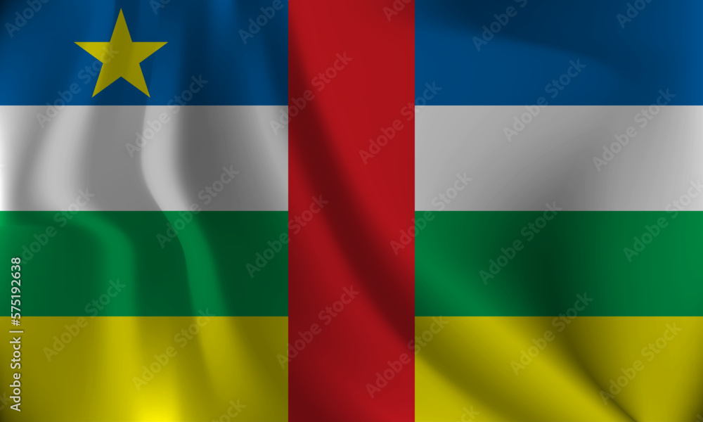Flag of CAR, with a wavy effect due to the wind. Flag of CAR, with a wavy effect due to the wind.