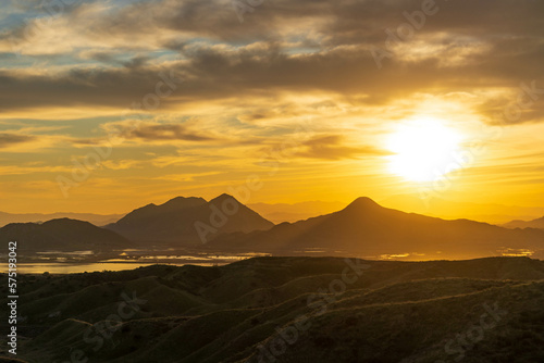 sunset over the mountains