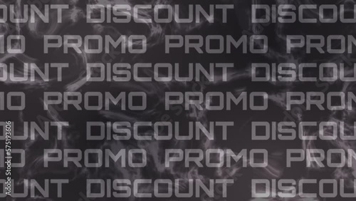 promo discount running text liquid background