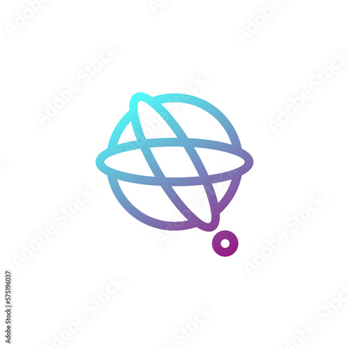 Letter Q planet logo, quantum design vector template
