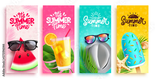 Tableau sur toile Summer time vector poster set design