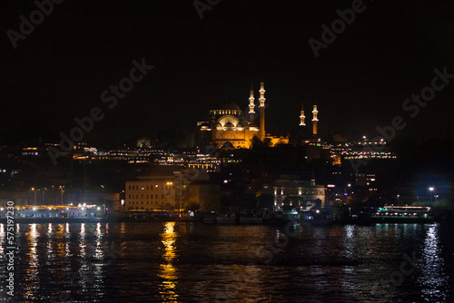 Suleymaniye Mosque in Istanbul at night