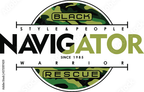 navigator rescue, vector image typography design graphic printing