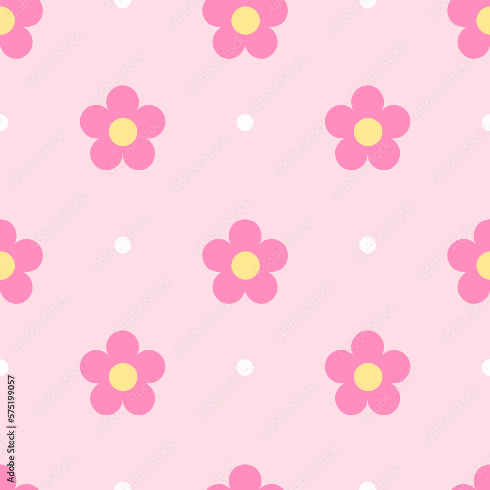 pattern with pink flowers