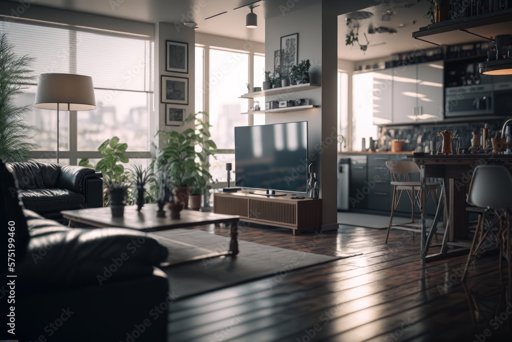 beautiful apartment, interior, modern, generative AI