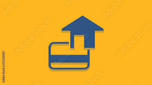Wallpaper Mural Blue Credit card icon isolated on orange background. Online payment. Cash withdrawal. Financial operations. Shopping sign. 4K Video motion graphic animation Torontodigital.ca