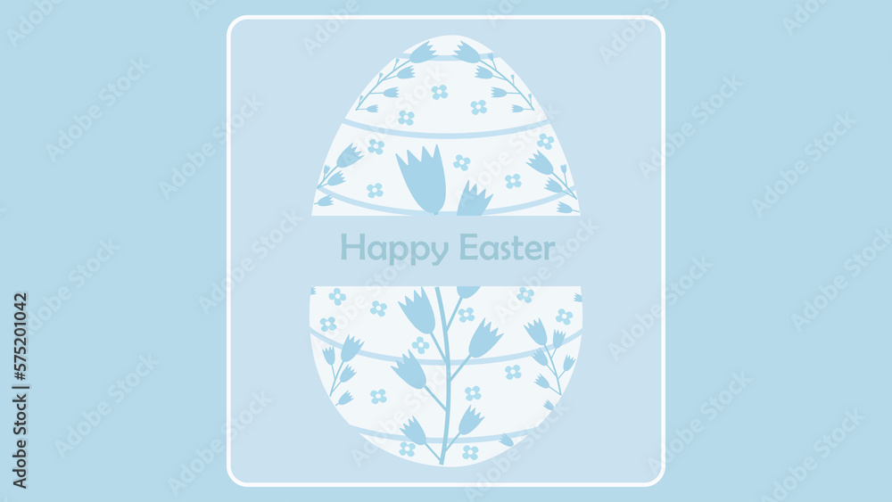 Easter egg with blue flower card Easter egg with blue flower card