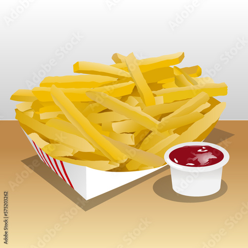 french fries and ketchup