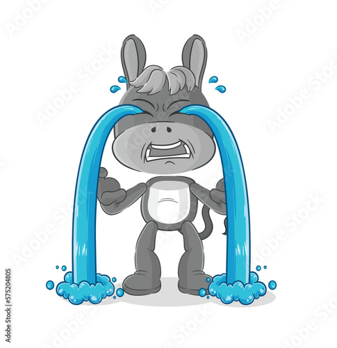 donkey crying illustration. character vector photo