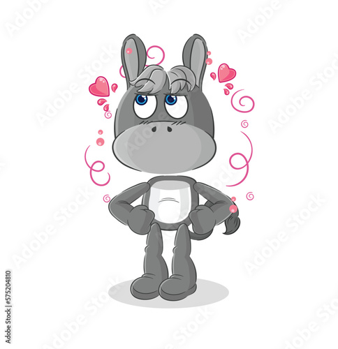 donkey shy vector. cartoon character