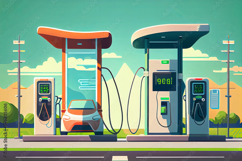 Electric vehicle charging stations for electric cars and charging