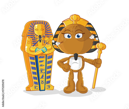 sack doll ancient egypt cartoon. cartoon mascot vector