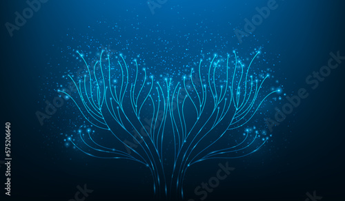 cloud data tree digital technology. online digital cloud storage. business innovation technology cyber polygon. artificial intelligence data in the future. vector illustration digital fantastic.