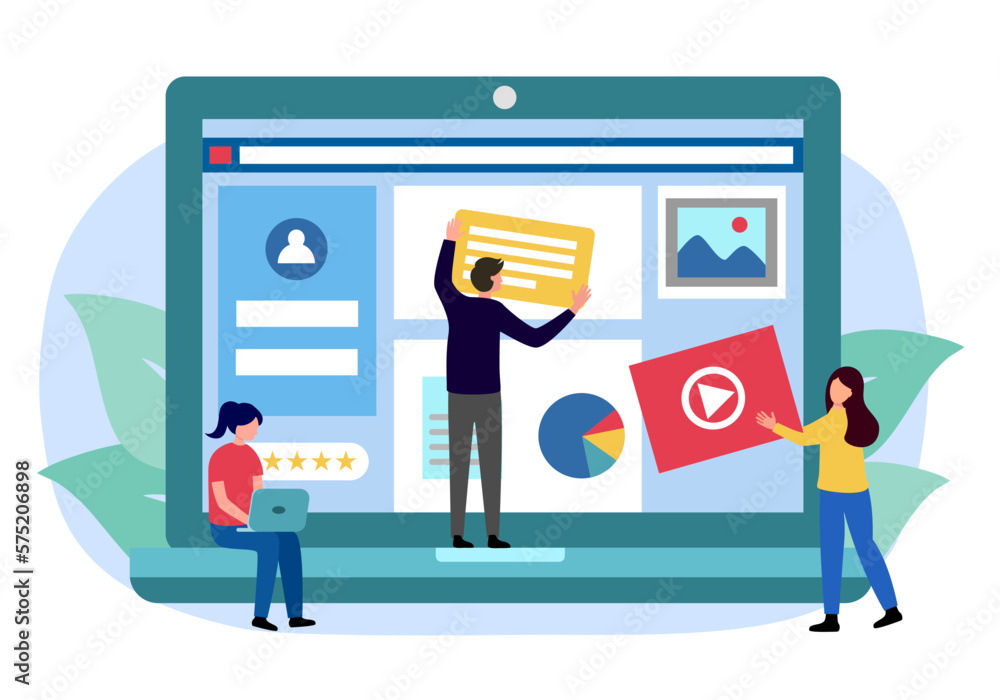 Build website and webpage design concept vector illustration. Web developer and designer team working in flat design. Build website and webpage design concept vector illustration. Web developer and designer team working in flat design.
