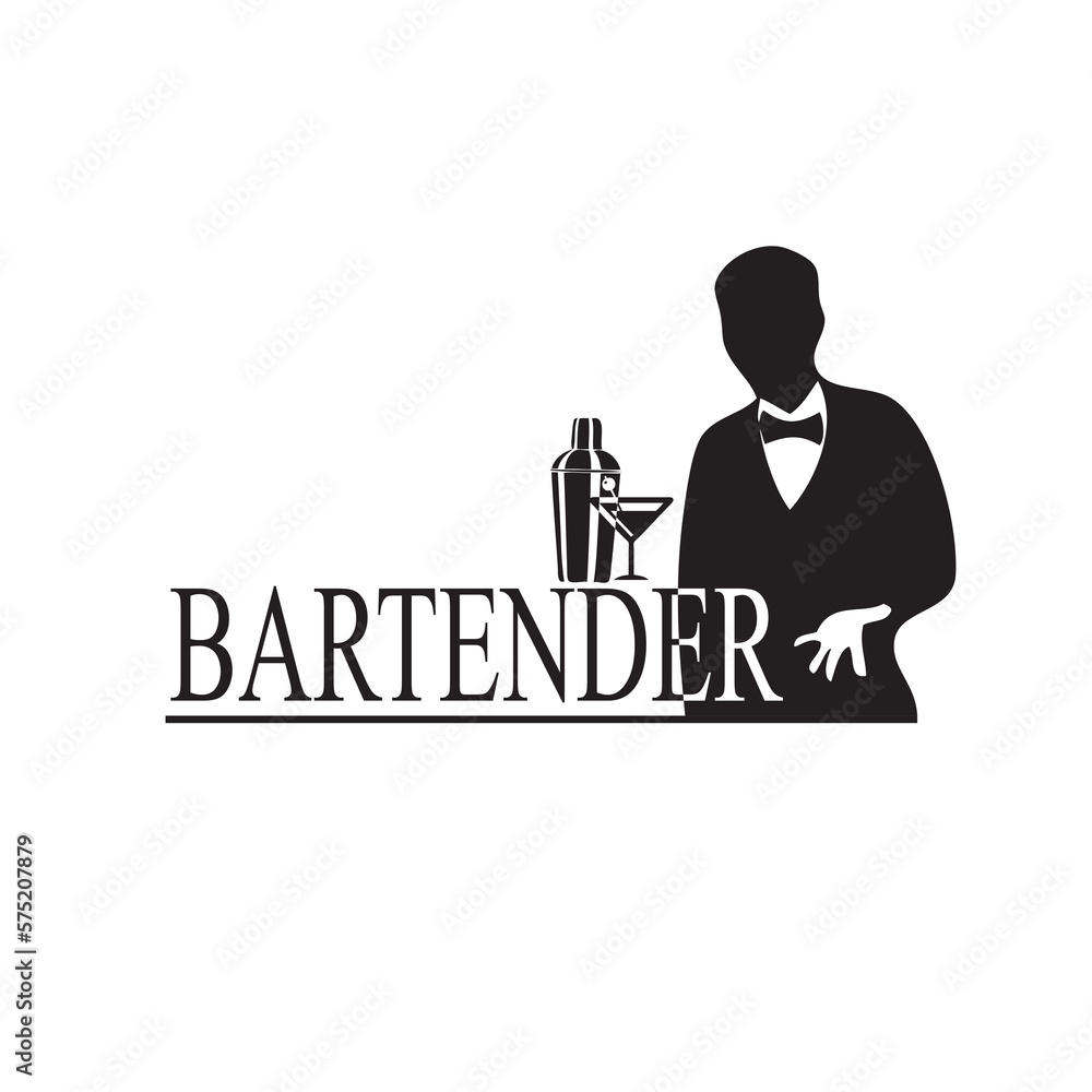 Naklejka premium Bartender bar worker