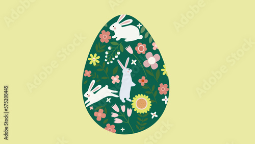 easter rabbits and egg background