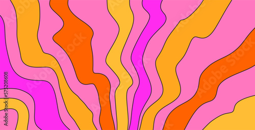abstract groovy hippie wallpaper wavy strip line background trendy vector