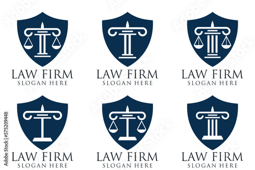 Justice law firm logo, blue, firm, law, icon justice, Premium Vector