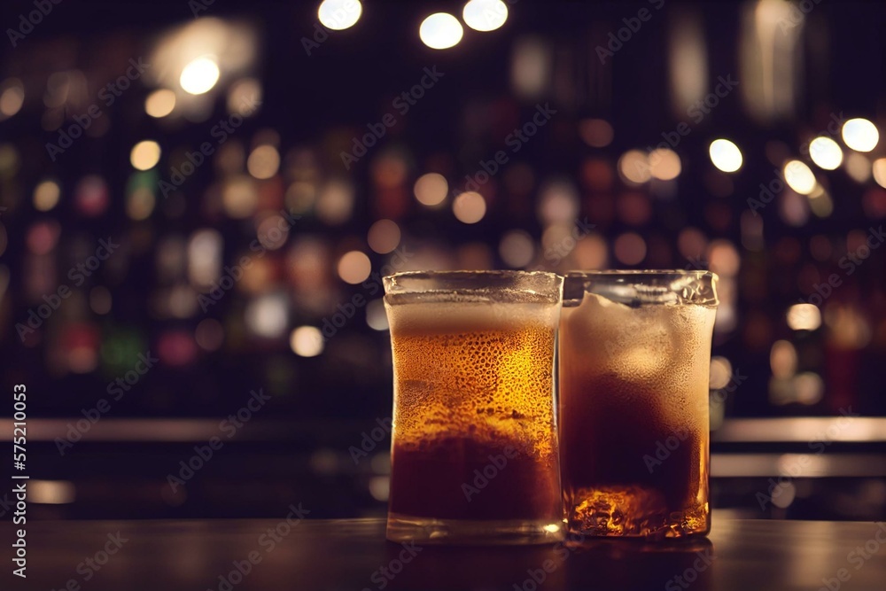 Background Blurred Defocused Beers are cooling in fridge, freezer or