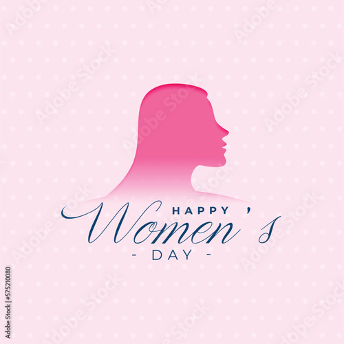 paper cut style international women's day background with female face