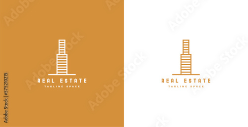 real estate logo in skyscraper building concept