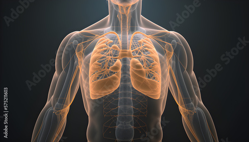 A Graphic Of a Human Lung With The Word Lung On It Create With Generative AI Technology