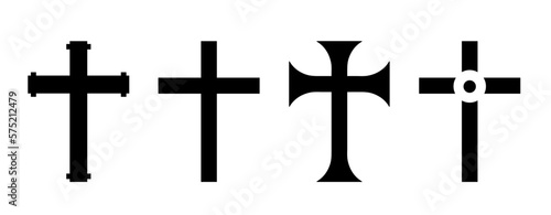 Christian cross vector icons set