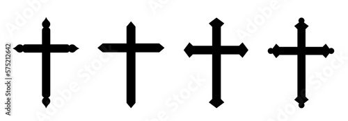 Christian cross vector icons set