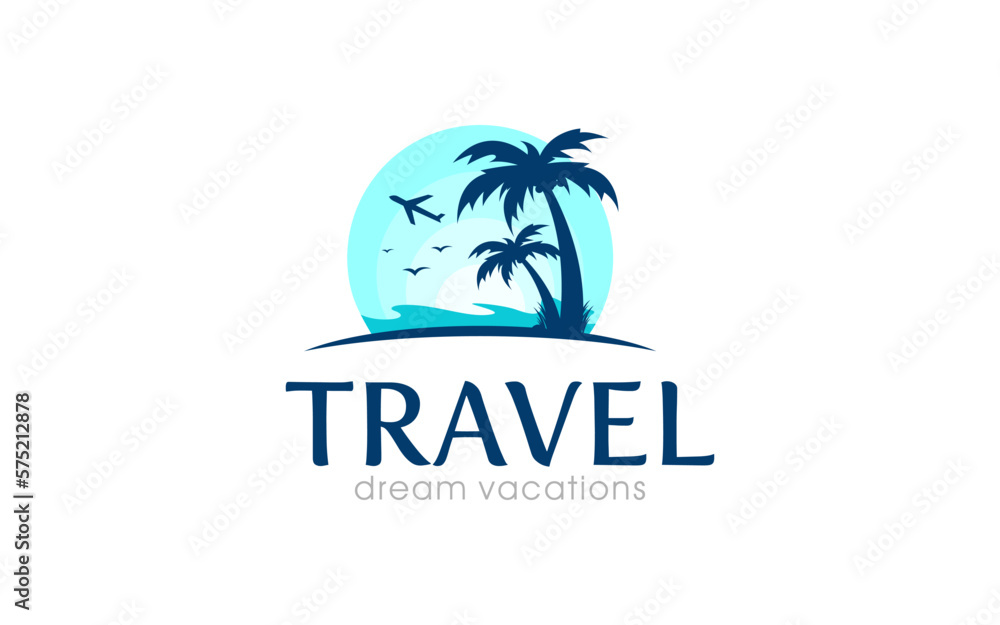 Illustration vector graphic of the tour and travel agency logo design template