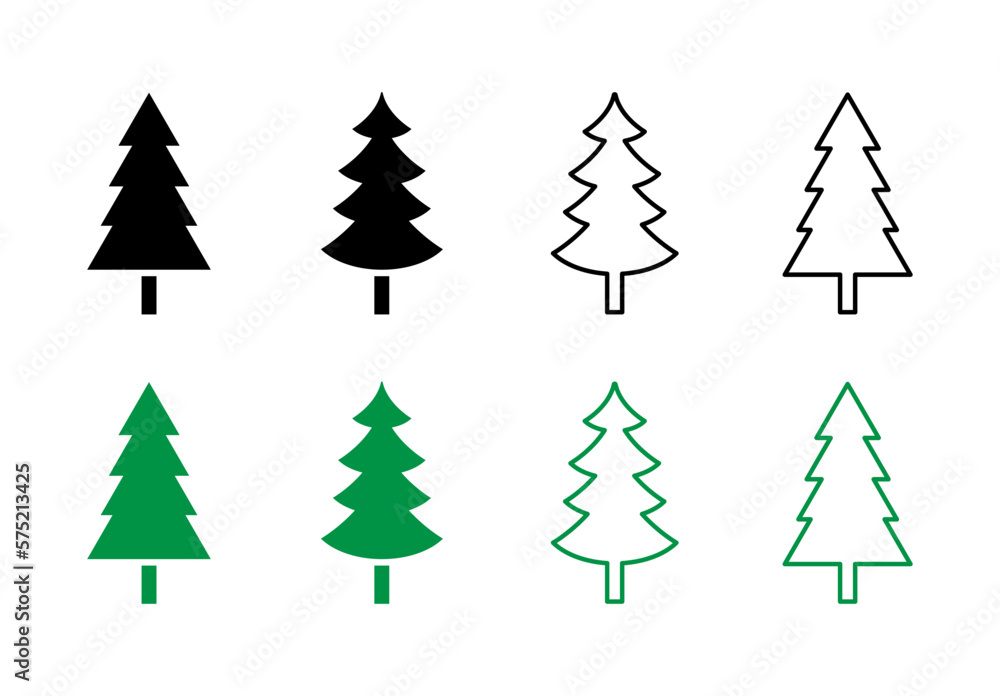Christmas tree vector graphic set