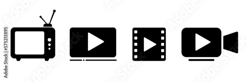 cinema icons set