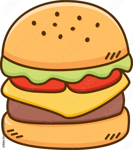 hamburger food isolated on white