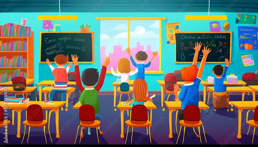 Students Seated In An Elementary School Classroom With Their Backs students-seated-in-an-elementary-school-classroom-with-their-backs
