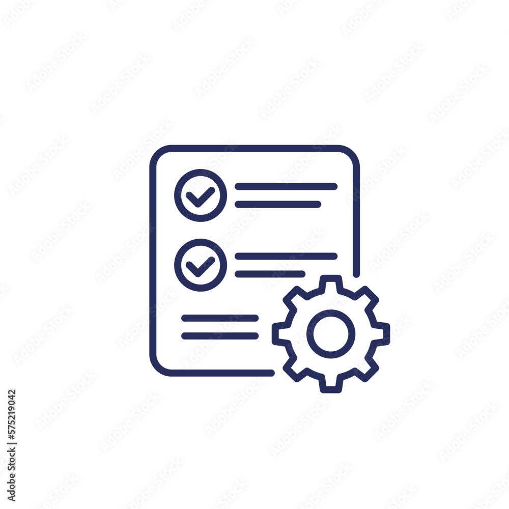 data processing line icon on white data processing line icon on white