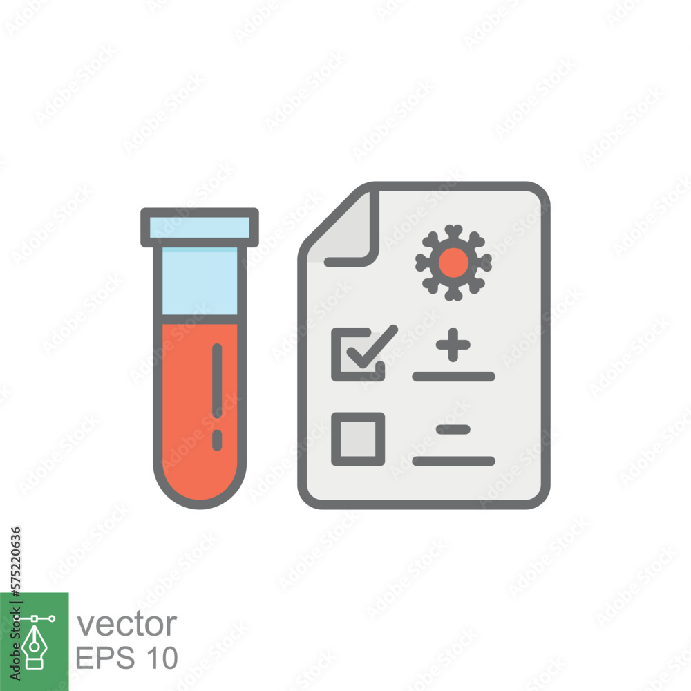Covid test icon. Simple filled outline style. Positive corona virus result, negative, rapid, plasma, research, medical concept. Vector illustration isolated on white background. EPS 10. Covid test icon. Simple filled outline style. Positive corona virus result, negative, rapid, plasma, research, medical concept. Vector illustration isolated on white background. EPS 10.