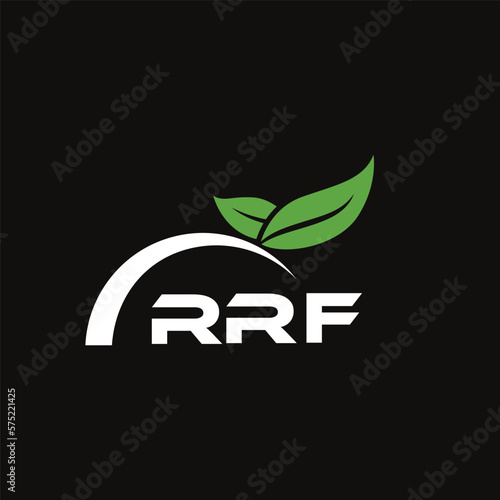 RRF letter nature logo design on black background. RRF creative initials letter leaf logo concept. RRF letter design. photo