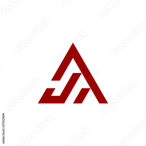 logo design letter AJI pyramid unique