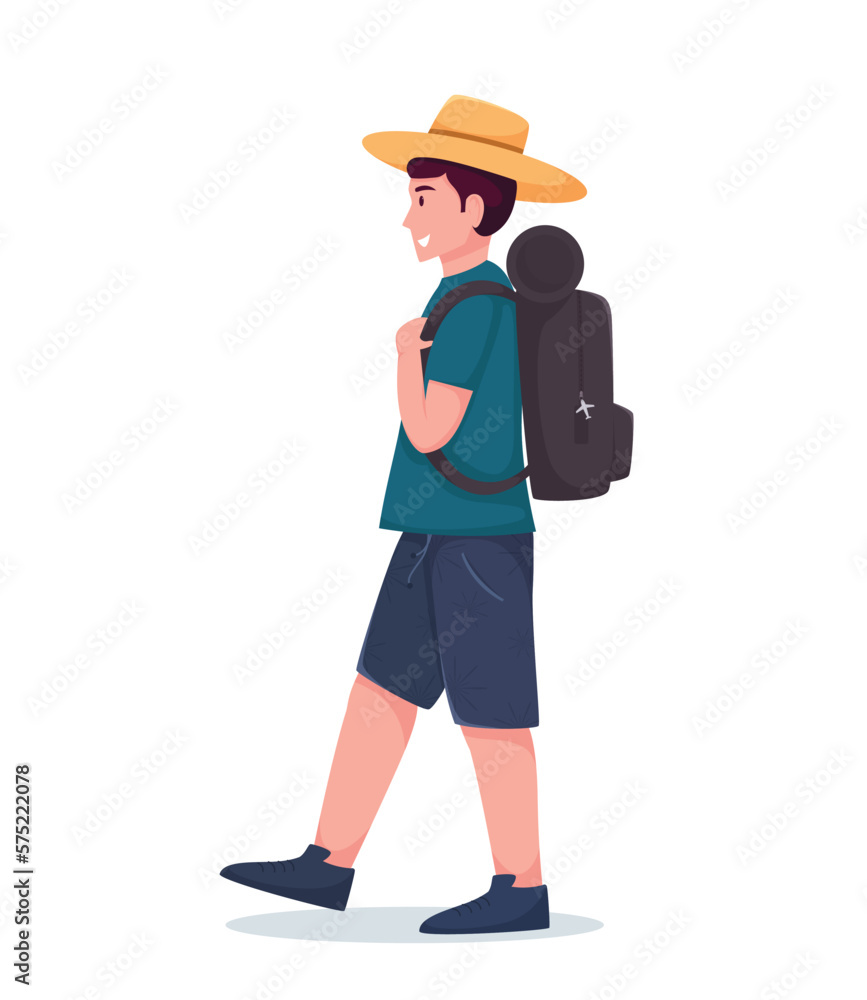 Characters tourists traveling people vector illustration